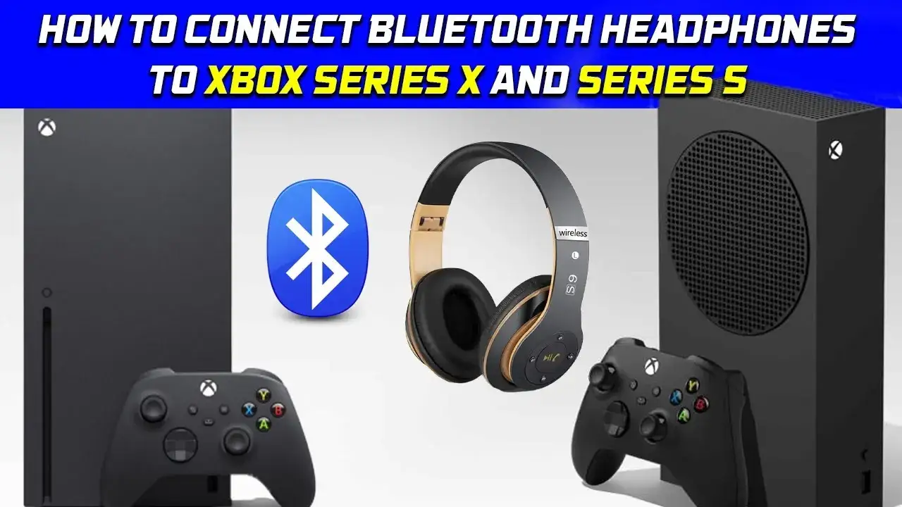 Xbox Series S z podłączonymi słuchawkami bezprzewodowymi